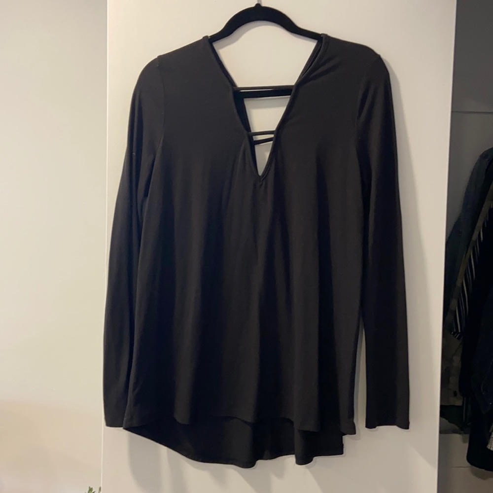 Black long sleeve shirt.